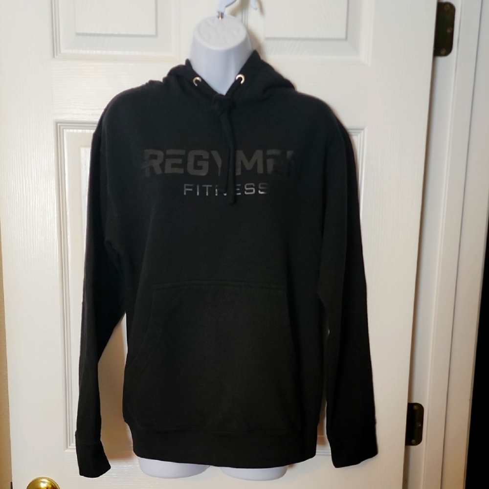 Regymen Fitness, Black Hoodie, Unisex, Size Small